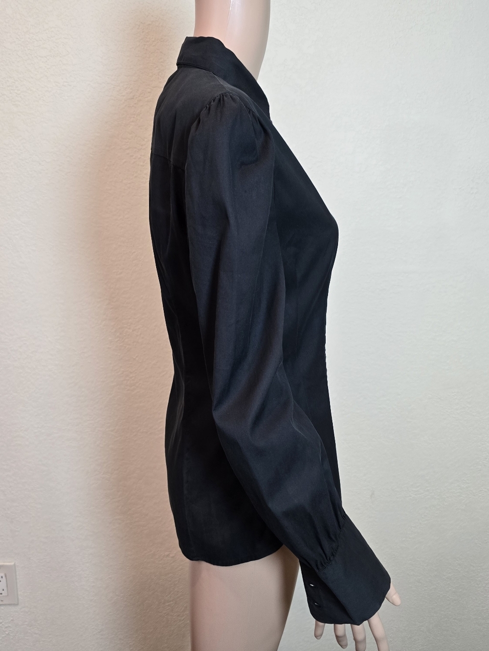 Prada Women’s Long Sleeve Black Cotton  Blend Shirt size 38 - Picture 3 of 11